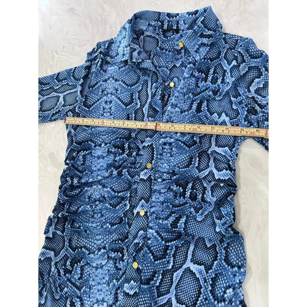 Blue Snake Skin dress - Size M - Picture 7 of 12